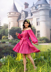 Charm Pink Pure Cotton Mini Dress